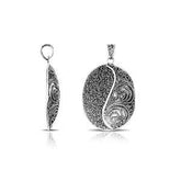 AP-7010-S Sterling Silver Oval Shape Beautiful Designer Pendant With Plain Silver Jewelry Bali Designs Inc
